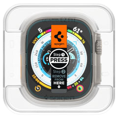 2X TVRDENÉ SKLO NA APPLE WATCH ULTRA 49 MM SPIGEN GLAS.TR ”EZ FIT” 2-PACK CLEAR