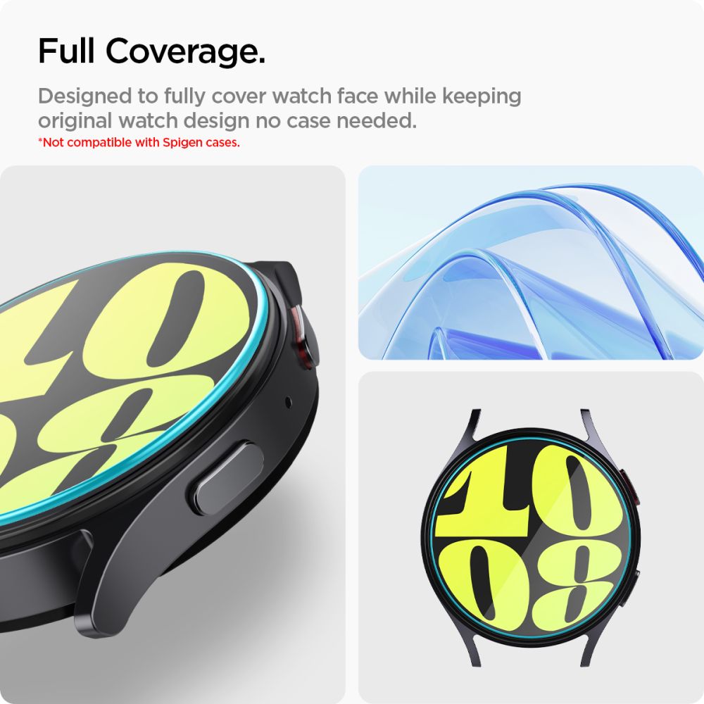 2X TVRDENÉ SKLO NA GALAXY WATCH 7 ( 40 MM ) SPIGEN GLAS.TR ”EZ-FIT” 2-PACK CLEAR