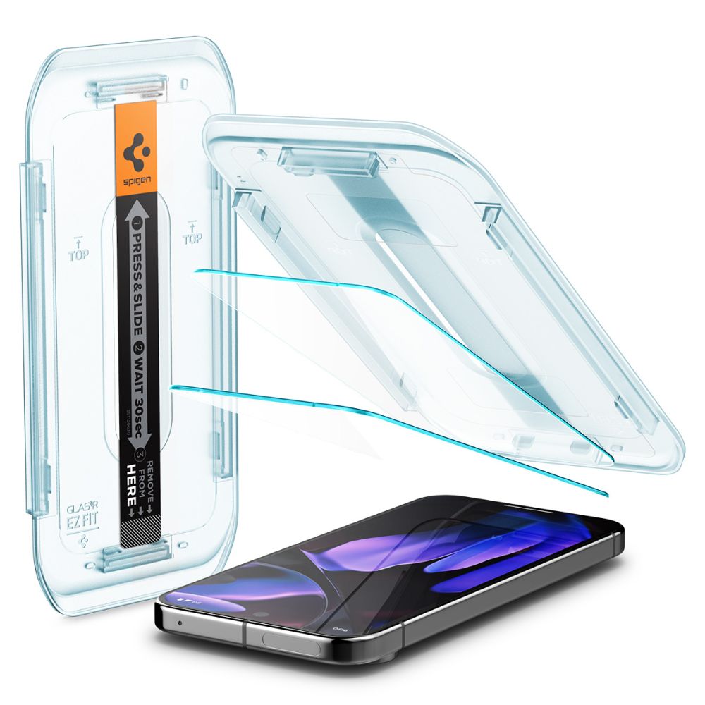 TVRĐENO STAKLO SPIGEN GLAS.TR "EZ FIT" 2-PACK GOOGLE PIXEL 9 / 9 PRO PROZIRNO