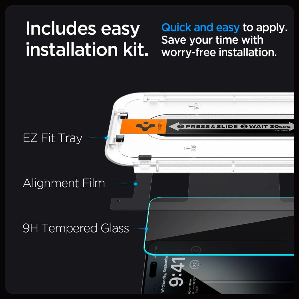 TVRĐENO STAKLO SPIGEN GLAS.TR ”EZ FIT” 2-PACK IPHONE 15 PLUS PRIVATNOST