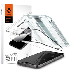 TVRĐE STAKLO SPIGEN GLAS.TR "EZ FIT" FC 2-PACK IPHONE 15 PRO CRNA 