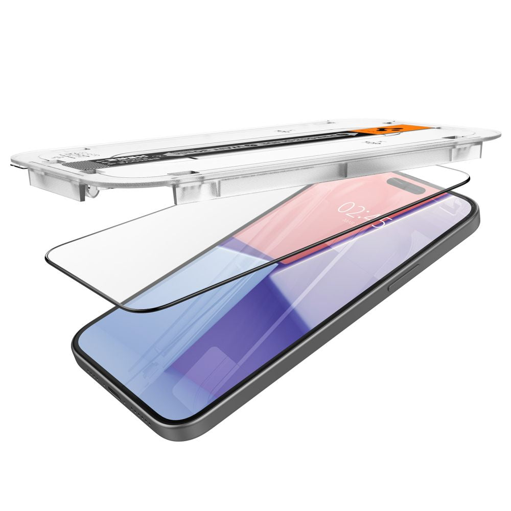 TVRĐE STAKLO SPIGEN GLAS.TR "EZ FIT" FC IPHONE 15 CRNA 