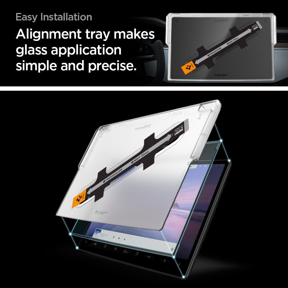 TVRDENÉ SKLO  SPIGEN GLASS FC ”EZ FIT” TESLA MODEL X 2022 / MODEL S 2021 BLACK