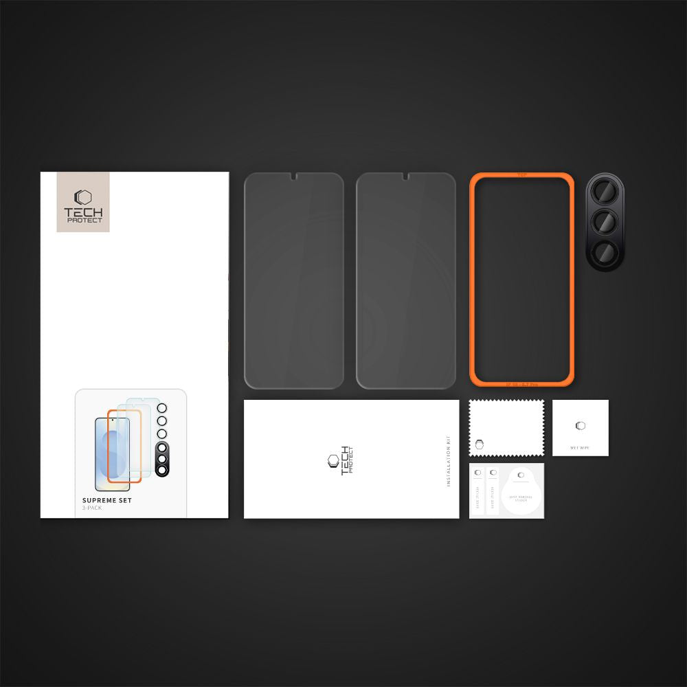 TVRĐENO STAKLO TECH-PROTECT SUPREME SET 3-PACK GALAXY S25+ PLUS PROZIRNO