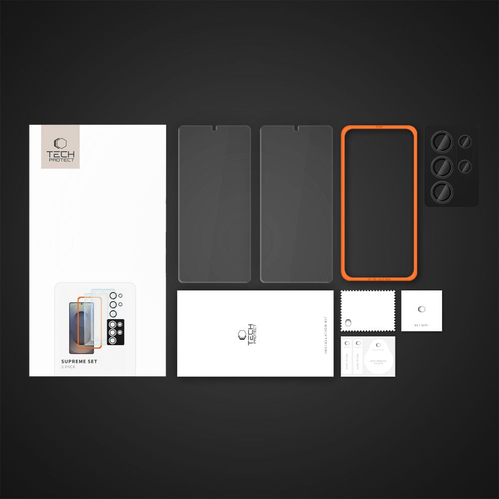 TVRĐENO STAKLO TECH-PROTECT SUPREME SET 3-PACK GALAXY S25 ULTRA JASNO 