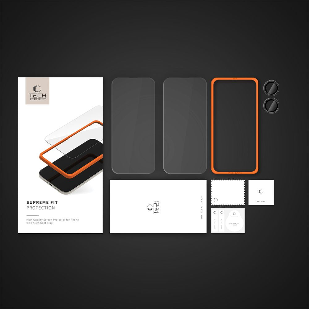 TVRĐENO STAKLO TECH-PROTECT SUPREME SET 3-PACK IPHONE 16 PLUS PROZIRNO