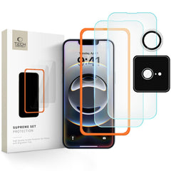 TVRĐENO STAKLO TECH-PROTECT SUPREME SET 3-PACK IPHONE 16E PROZIRNO