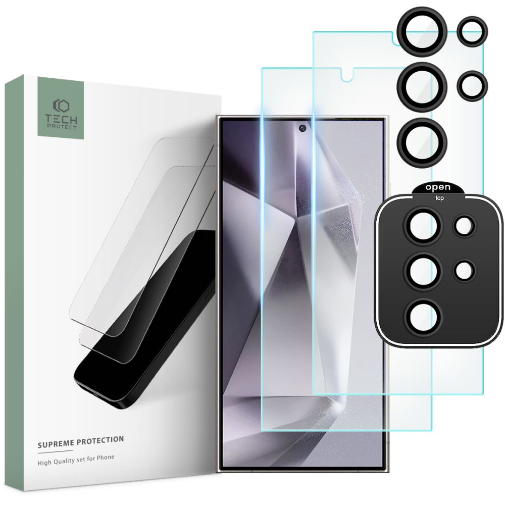 TVRĐENO STAKLO TECH-PROTECT SUPREME SET GALAXY S24 ULTRA JASNO 