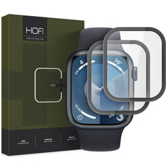 2X TVRDENÉ SKLO NA APPLE WATCH 7 / 8 / 9 (45 MM) HOFI HYBRID PRO+ 2-PACK BLACK