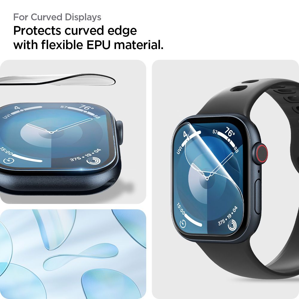 TVRDENÉ SKLO SPIGEN ELITE SHIELD ”EZ FIT” 2-PACK APPLE WATCH 10 (46 MM) CLEAR