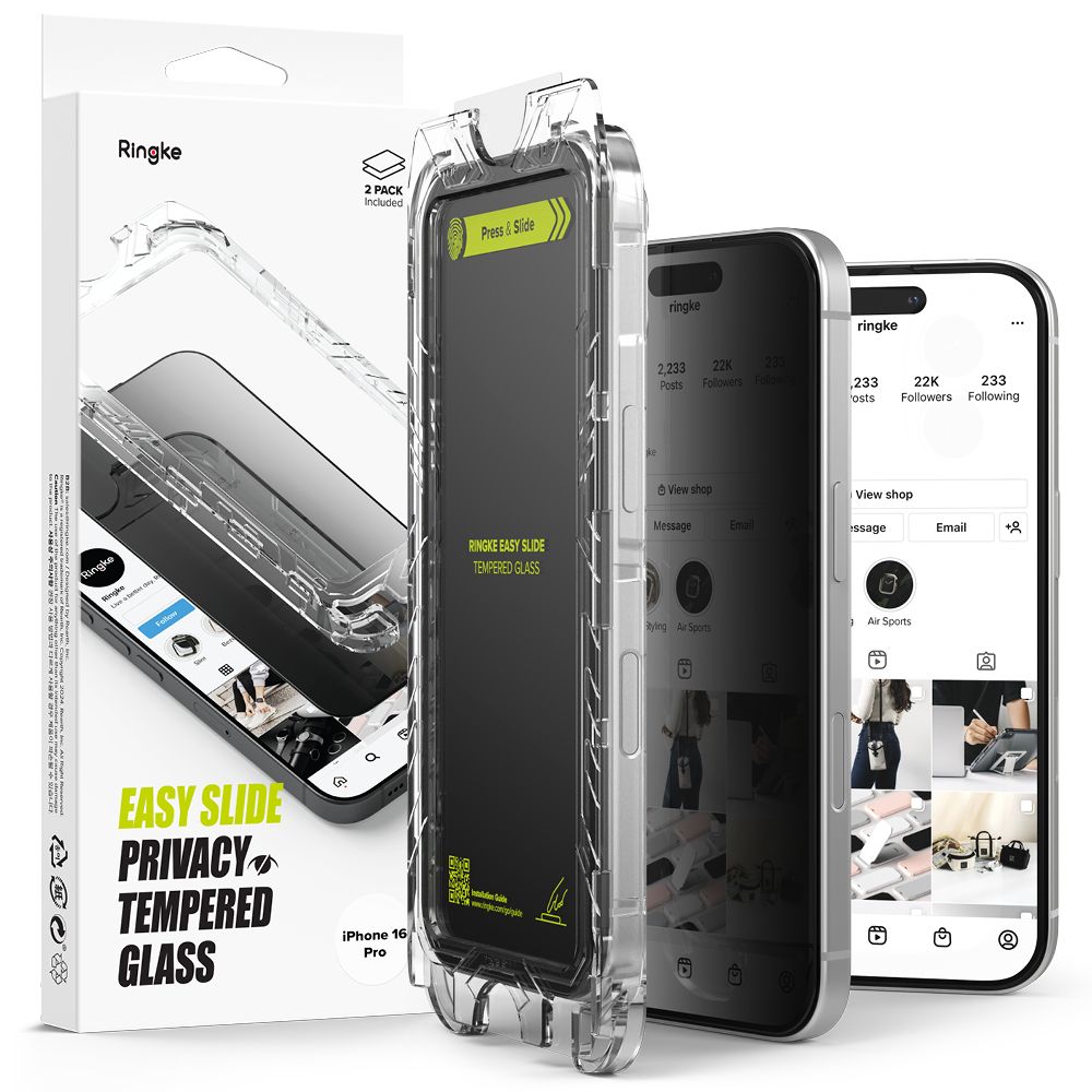 TVRĐENO STAKLO RINGKE EASY SLIDE 2-PACK IPHONE 16 PRO PRIVATNOST