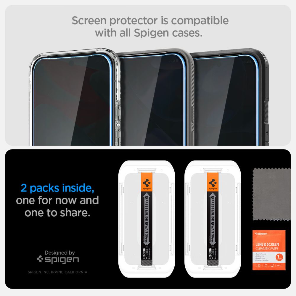 TVRĐENO STAKLO SPIGEN GLAS.TR "EZ FIT" 2-PACK GOOGLE PIXEL 9 / 9 PRO 