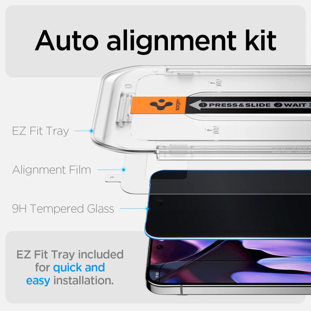 TVRĐENO STAKLO SPIGEN GLAS.TR "EZ FIT" 2-PACK GOOGLE PIXEL 9 / 9 PRO 