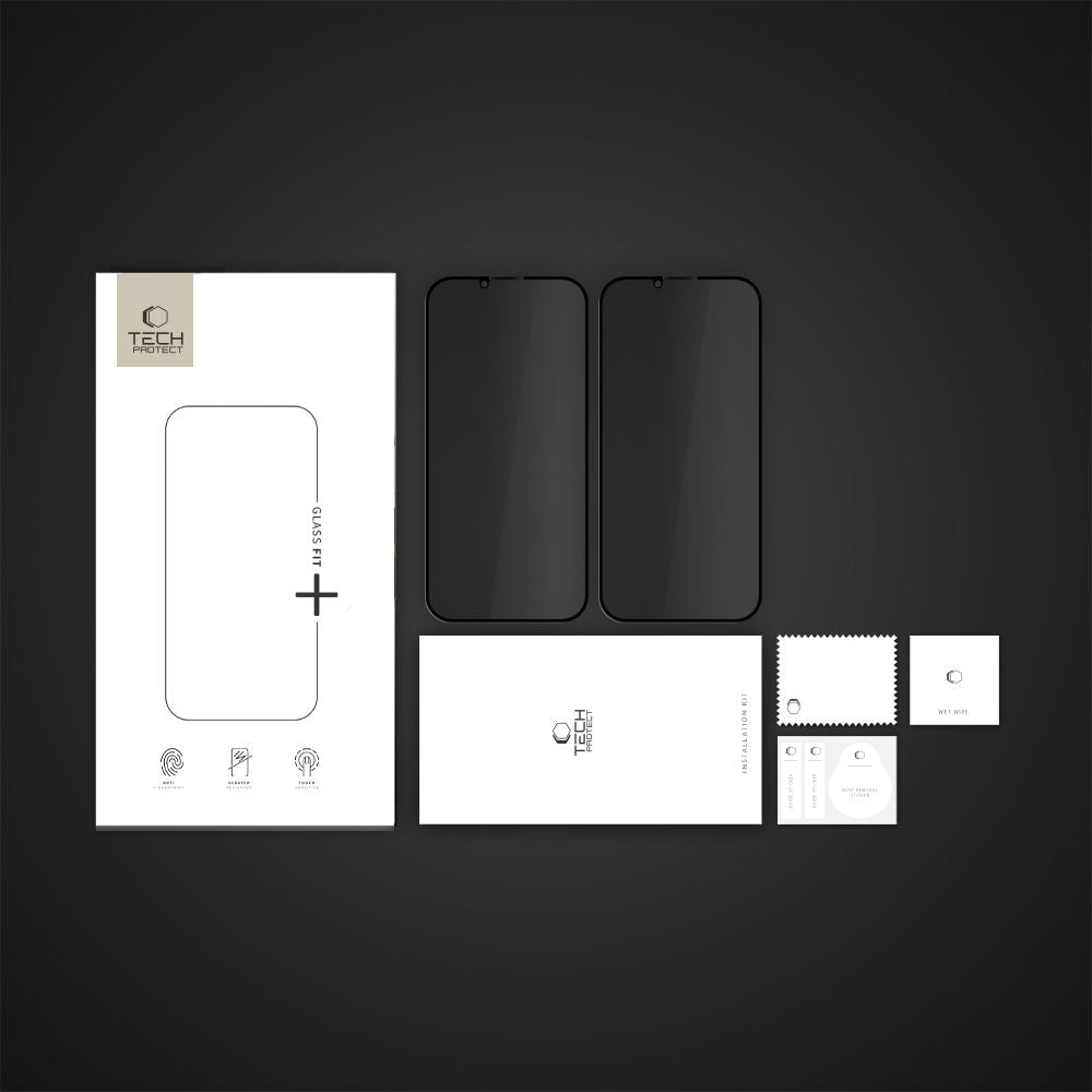 TVRĐENO STAKLO TECH-PROTECT GLASS SPY+ 2-PACK IPHONE 16E PRIVATNOST