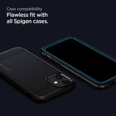 2X TVRDENÉ SKLO SPIGEN ALM GLASS FC 2-PACK IPHONE 12/12 PRO BLACK
