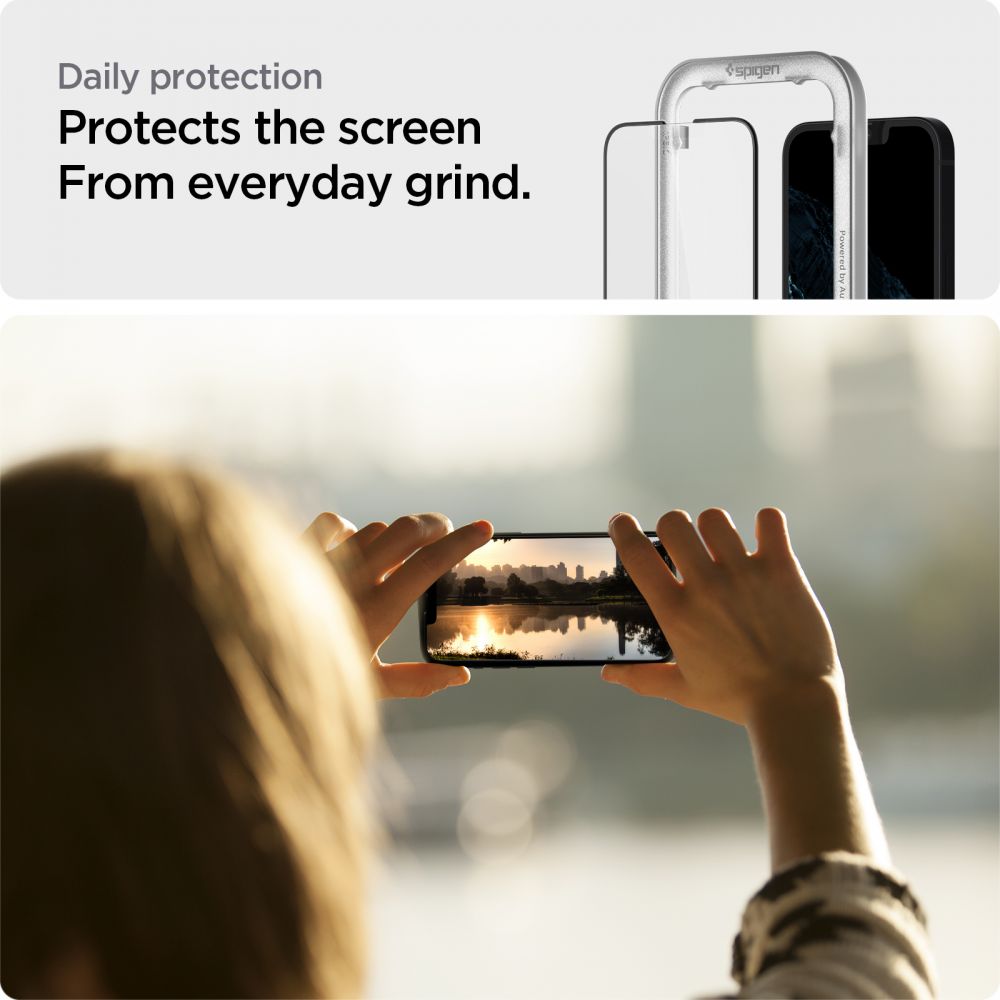 2X TVRDENÉ SKLO  SPIGEN ALM GLASS FC 2-PACK IPHONE 13 / 13 PRO BLACK