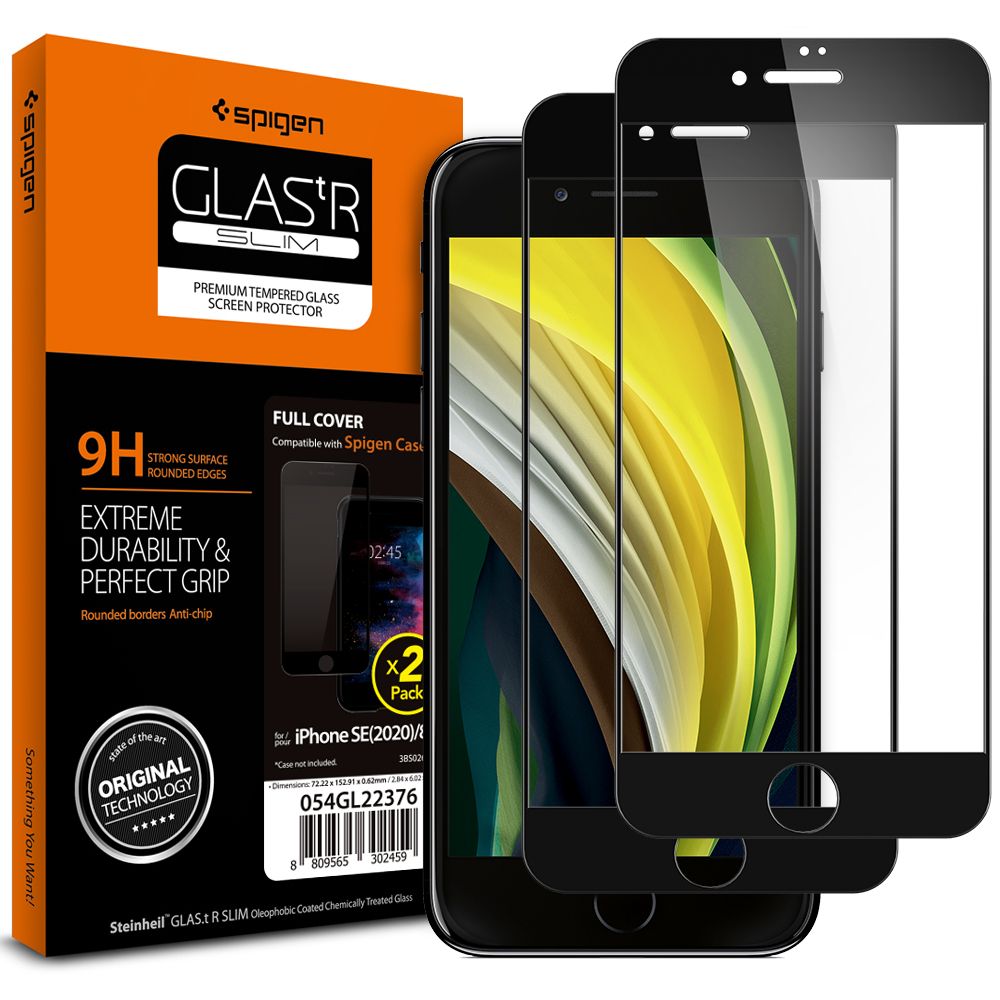 TVRĐE STAKLO SPIGEN GLASS FC 2-PACK IPHONE 7/8/SE 2020 / SE 2022 CRNA 