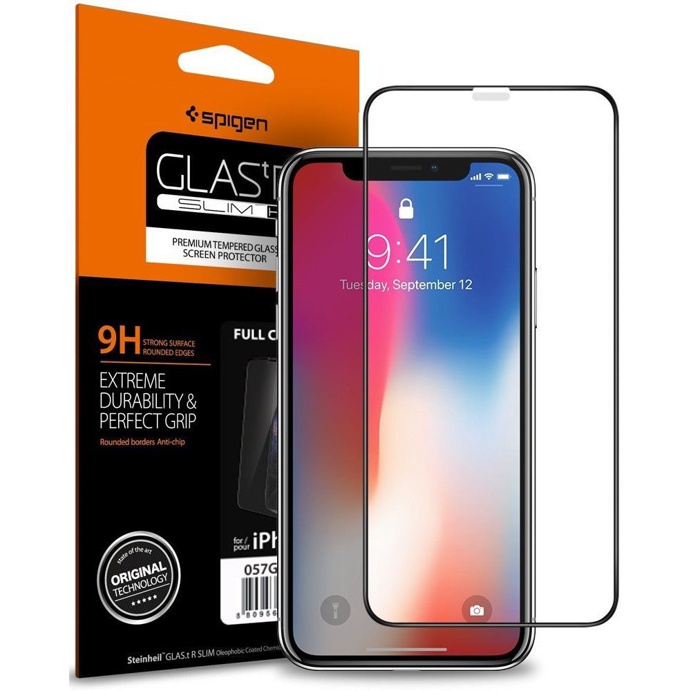 TVRDENÉ SKLO SPIGEN GLASS FC IPHONE X/XS BLACK