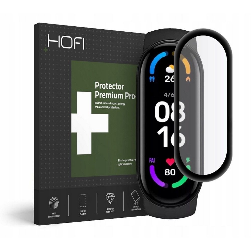 TVRĐENO STAKLO ZA XIAOMI MI SMART BAND 6 HOFI HIBRIDNA  CRNA