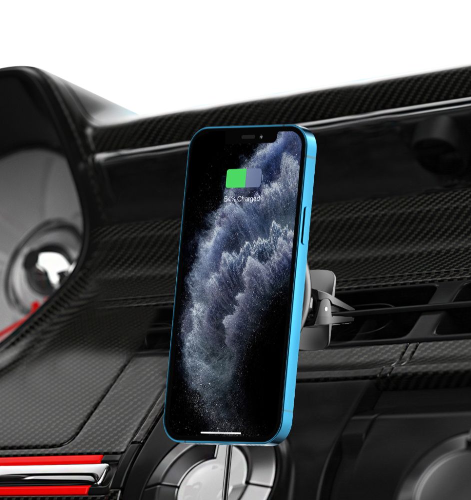 DRŽIAK TELEFÓNU DO AUTA S BEZDRÔTOVÝM NABÍJANÍM TECH-PROTECT A2 MAGNETIC MAGSAFE VENT CAR MOUNT WIRELESS CHARGER 15W BLACK