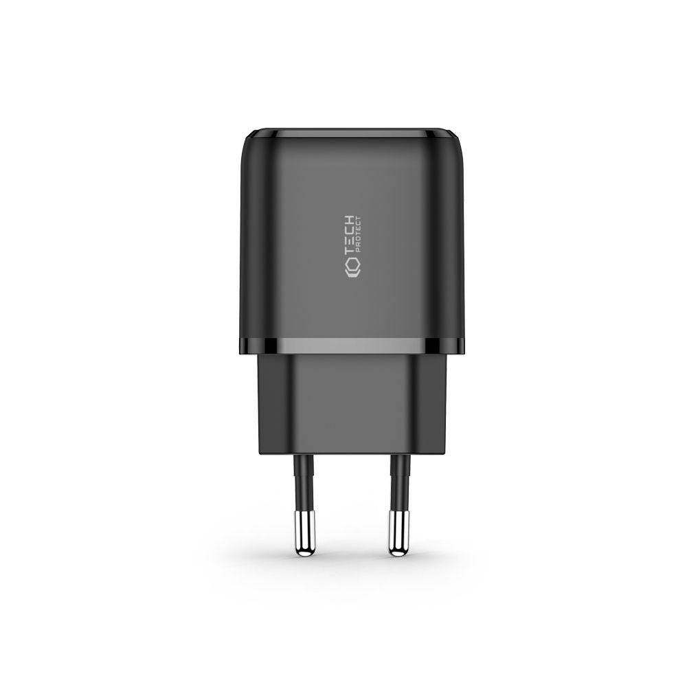 MREŽNI PUNJAČ ZA MOBILNE TELEFONE I TABLETE TECH-PROTECT C20W 2-PORT MREŽNI PUNJAČ PD20W/QC3.0 CRNI