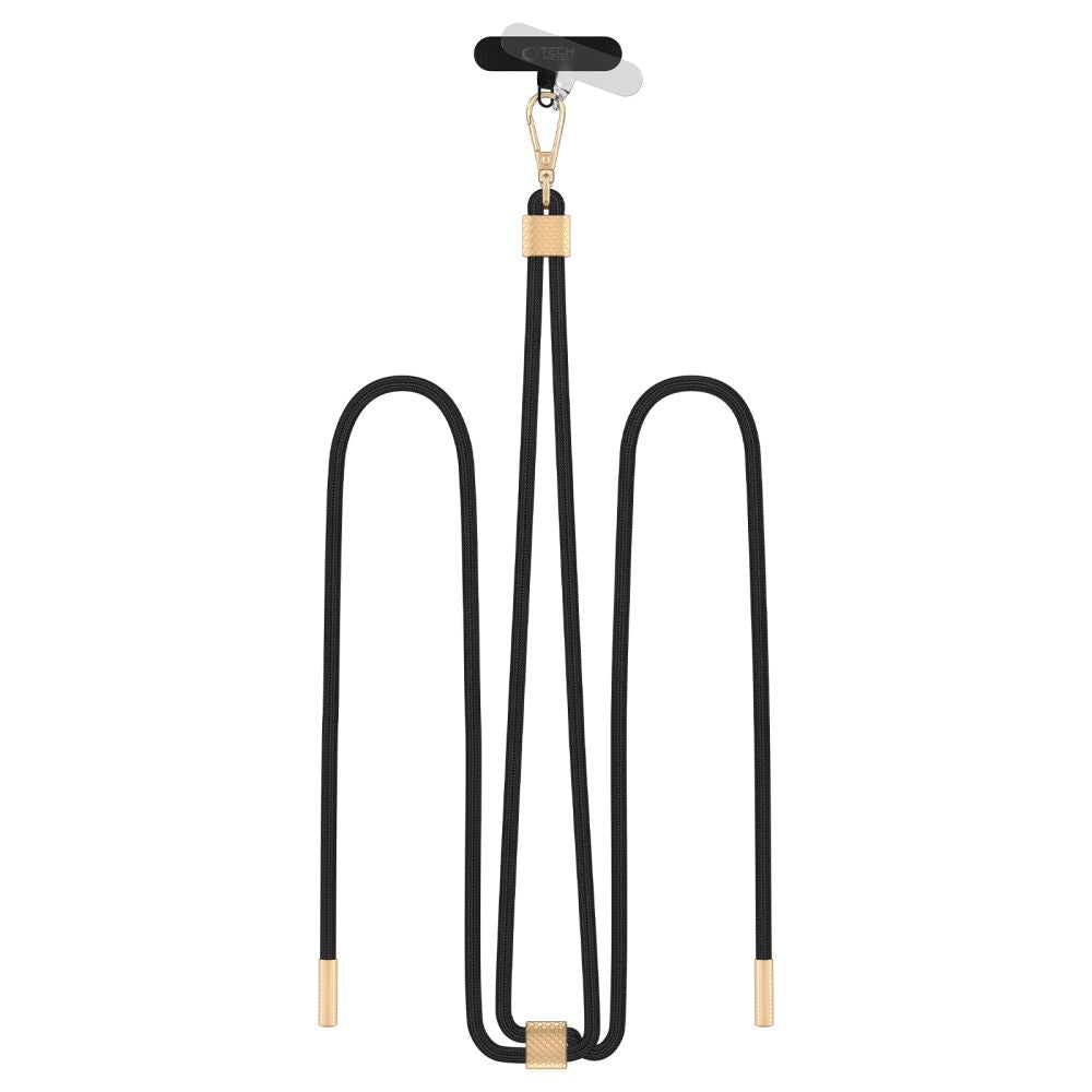 TECH-PROTECT C2S ROPE CROSSBODY STRAP BLACK/GOLD