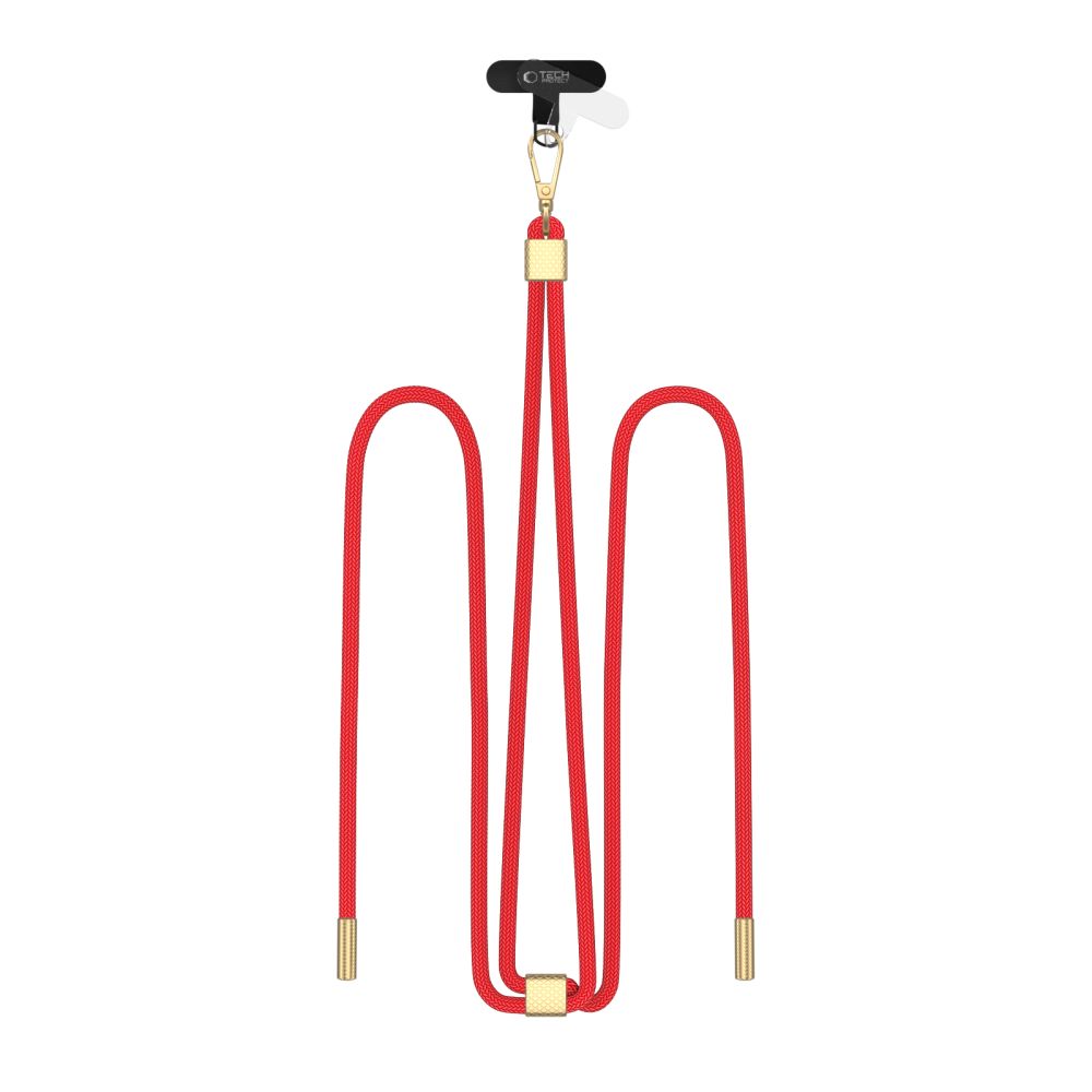 TECH-PROTECT C2S ROPE CROSSBODY STRAP RED/GOLD