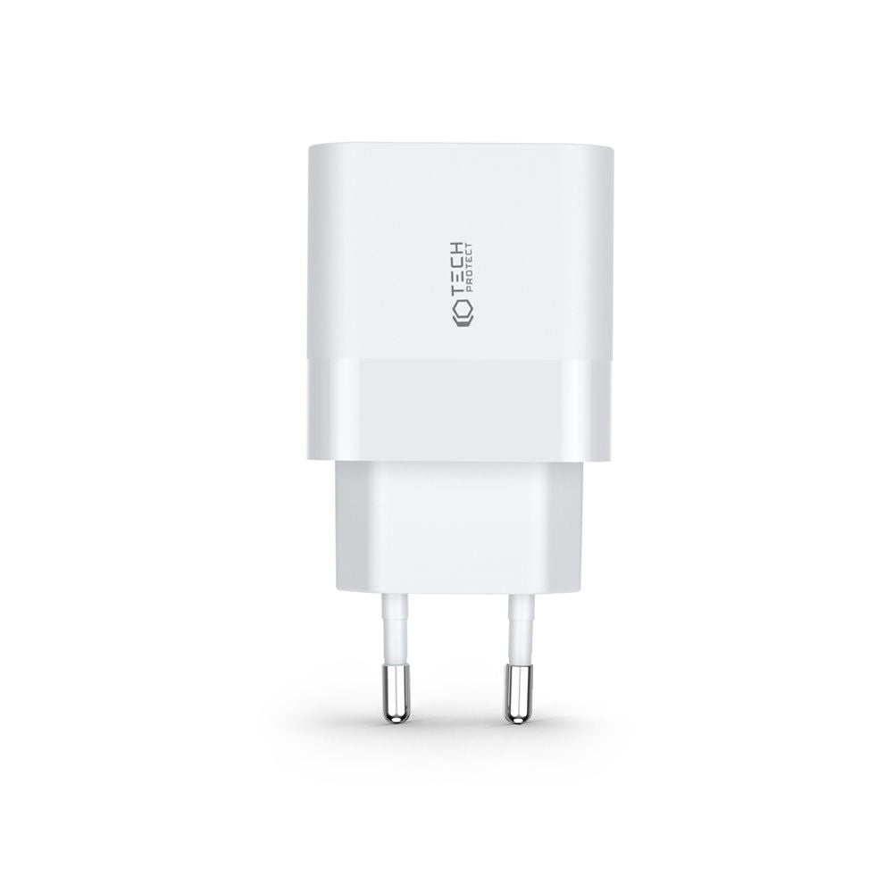 SIEŤOVÁ NABÍJAČKA NA MOBIL A TABLET TECH-PROTECT C30W 2-PORT NETWORK CHARGER PD30W/QC3.0 WHITE