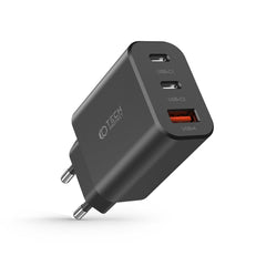 MREŽNI PUNJAČ ZA MOBILNE TELEFONE I TABLETE TECH-PROTECT C30W 3-PORT MREŽNI PUNJAČ PD30W/QC3.0 CRNI