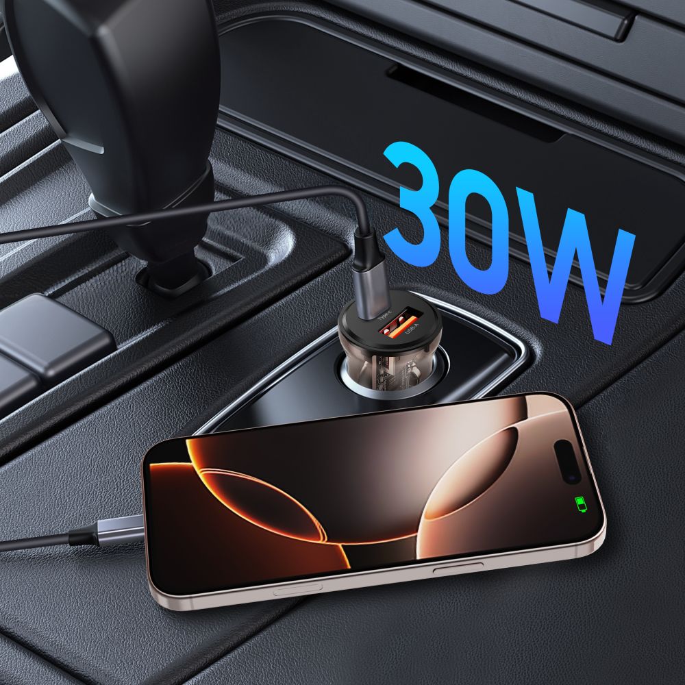 TECH-PROTECT CC01 2-PORT CAR CHARGER PD30W/QC3.0 BLACK