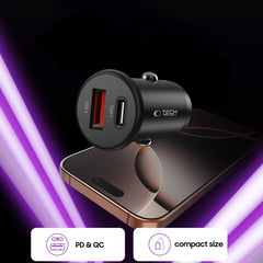 TECH-PROTECT CC02 2-PORT CAR CHARGER PD35W/QC3.0 BLACK