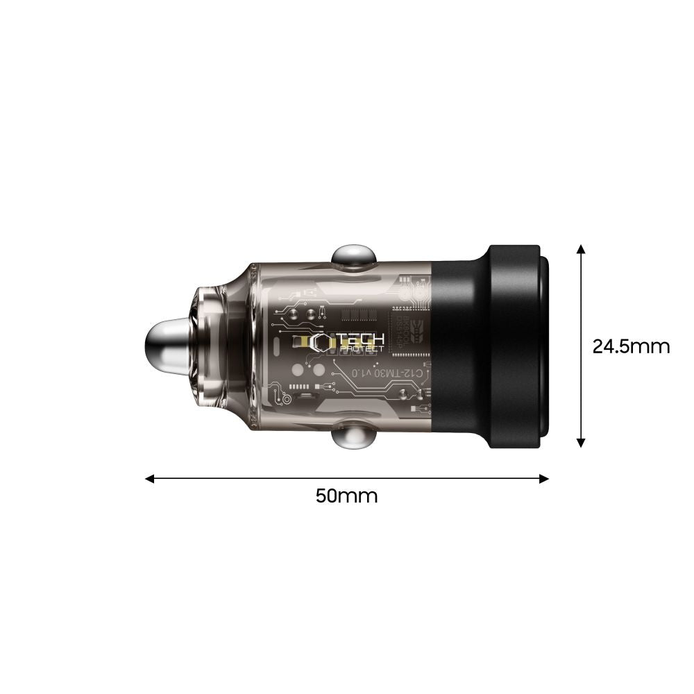 TECH-PROTECT CC03 2-PORT CAR CHARGER PD45W/QC3.0 BLACK