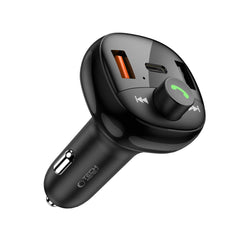 TECH-PROTECT CC06 3-PORT AUTO PUNJAČ PD72W + FM BLUETOOTH TRANSMITER CRNI
