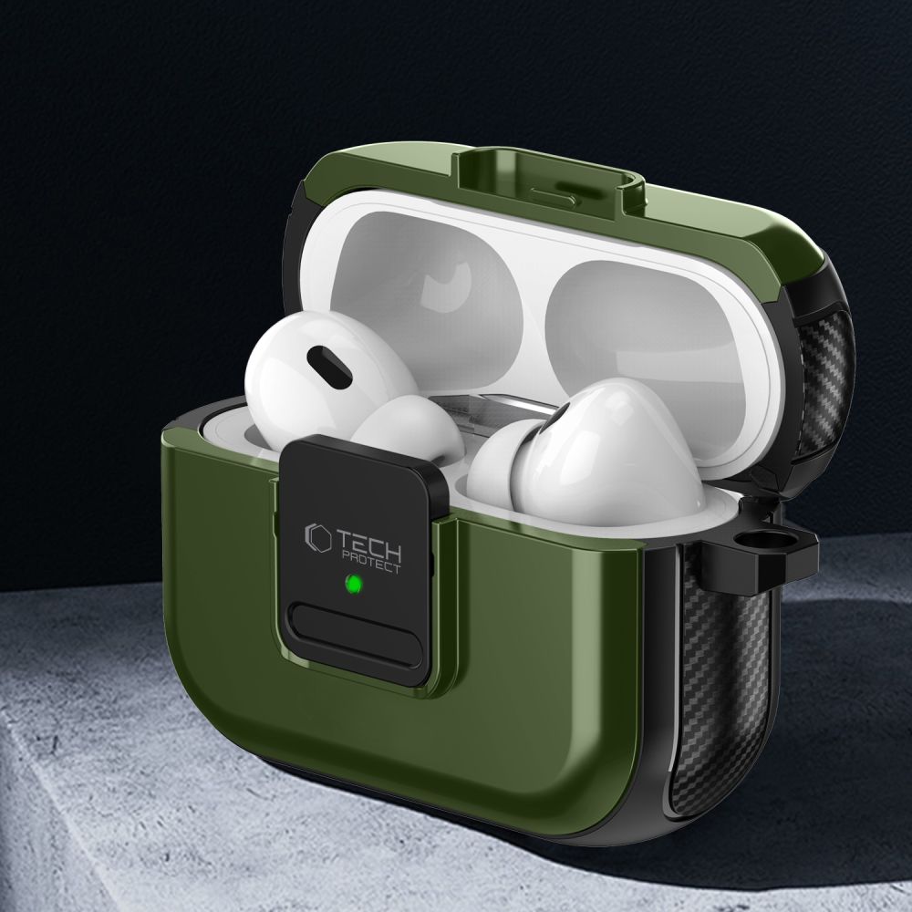  TECH-PROTECT DEFENDER HOOK MAGSAFE APPLE AIRPODS PRO 1 / 2 MASLINASTO ZELENA