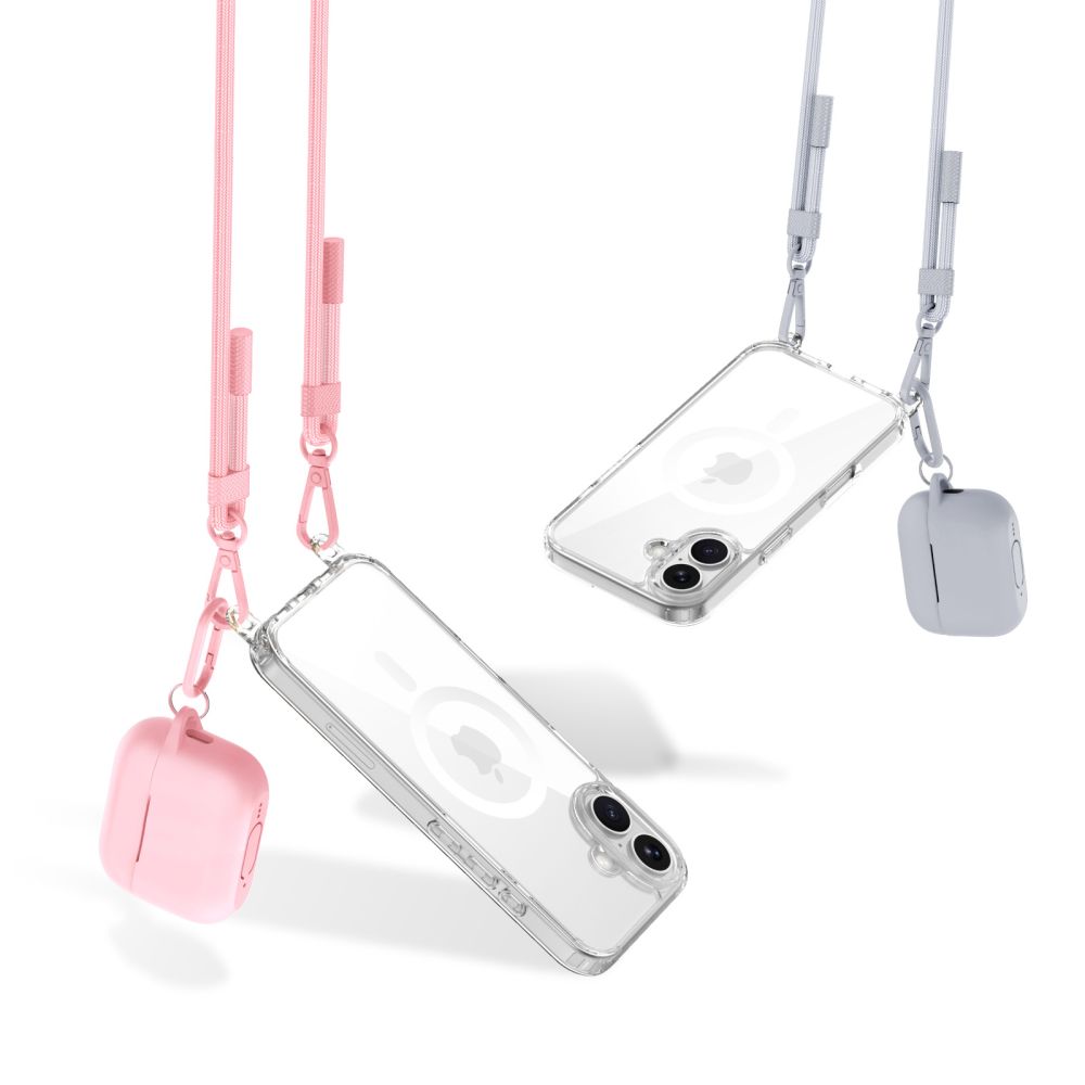 KRYT TECH-PROTECT FLEXAIR CHAIN MAGSAFE IPHONE 16 GREY & PINK