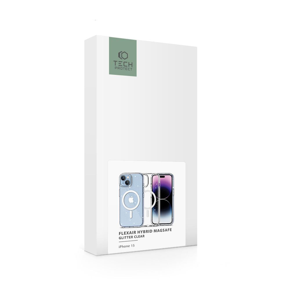 KRYT TECH-PROTECT FLEXAIR HYBRID MAGSAFE IPHONE 15 GLITTER CLEAR