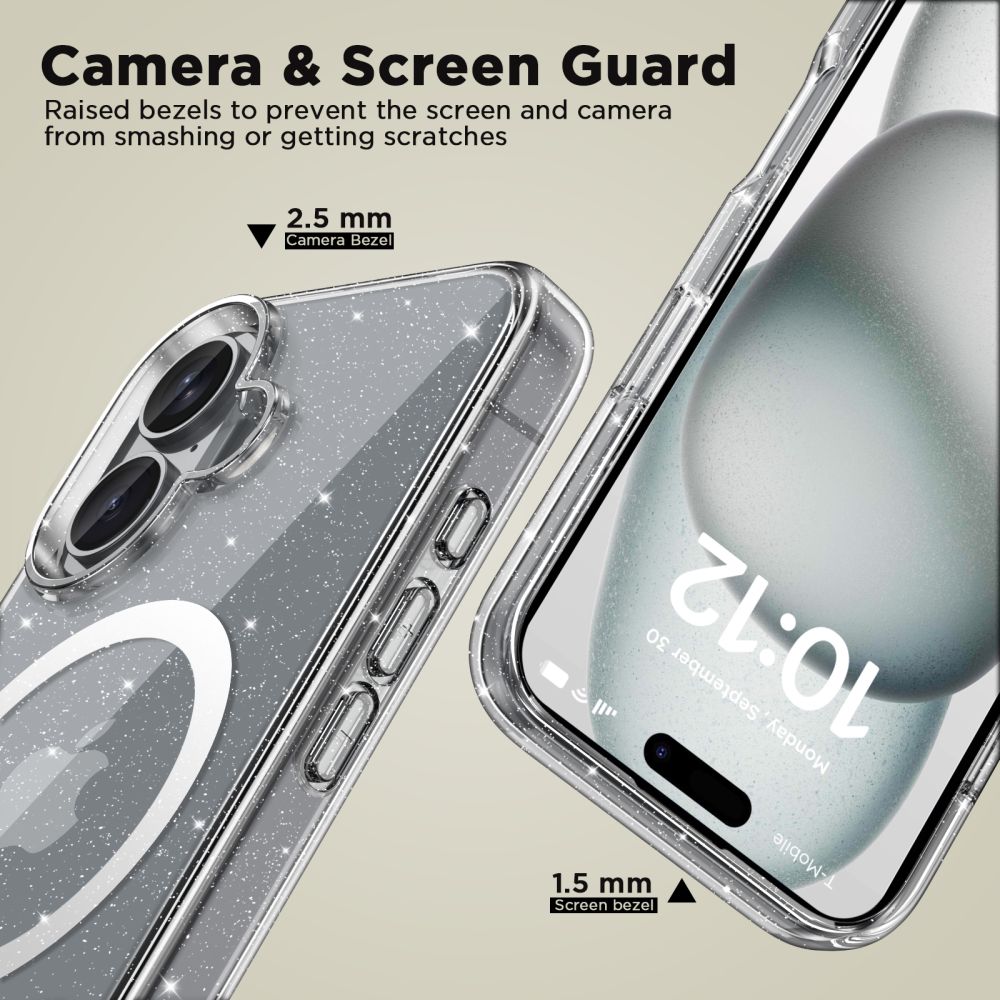 KRYT NA IPHONE 16 TECH-PROTECT FLEXAIR HYBRID MAGSAFE GLITTER