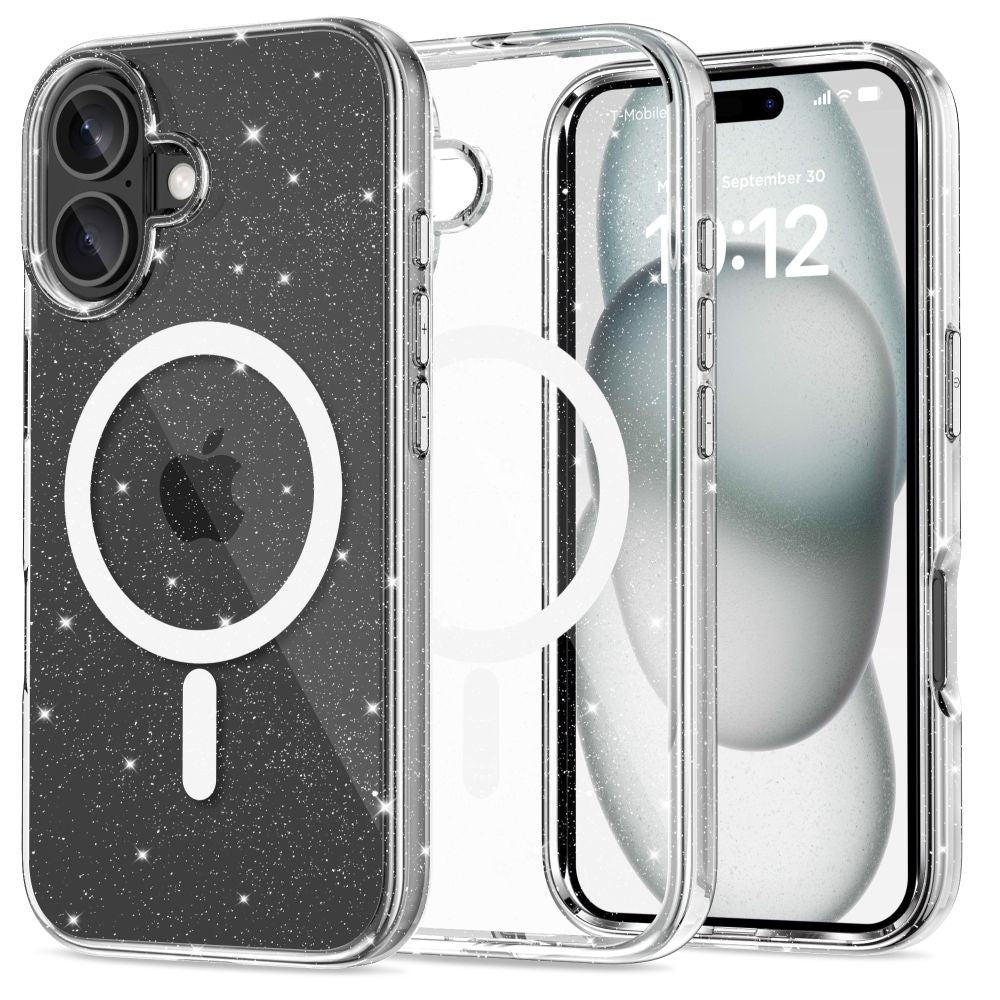 KRYT NA IPHONE 16 TECH-PROTECT FLEXAIR HYBRID MAGSAFE GLITTER