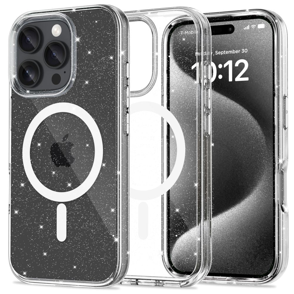 KRYT NA IPHONE 16 PRO TECH-PROTECT FLEXAIR HYBRID MAGSAFE GLITTER
