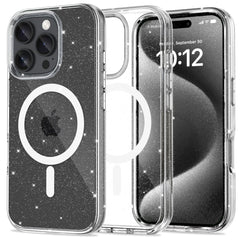 KRYT NA IPHONE 16 PRO TECH-PROTECT FLEXAIR HYBRID MAGSAFE GLITTER