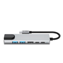 TECH-PROTECT HB02 HUB ADAPTER 6IN1 TYPE-C + USB2.0 + USB3.0 + HDMI 4K 30HZ + RJ45 + PD100W SPACE GREY