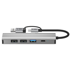 TECH-PROTECT HB03 HUB ADAPTER 5IN1 TYPE-C + USB2.0 + USB3.0 + RJ45 SPACE GREY