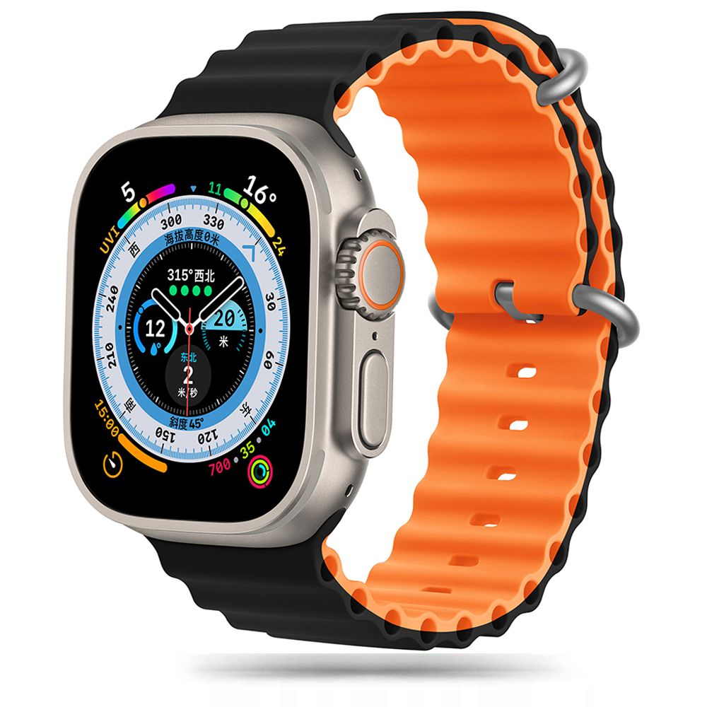 REMIENOK DOOP ICONBAND PRO APPLE WATCH 6 / 7 / 8 / 9 / 10 / SE / ULTRA 1 / 2 (44 / 45 / 46 / 49 MM) BLACK/ORANGE