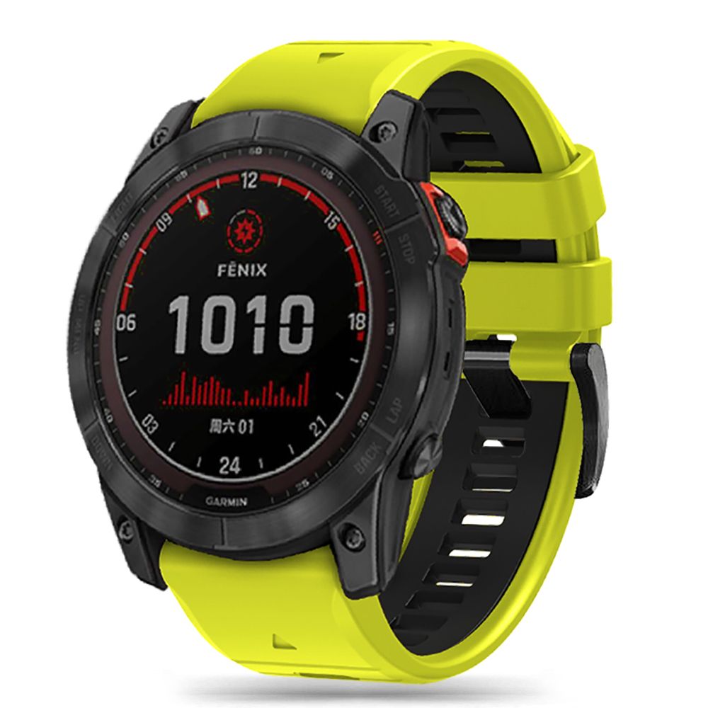 SILIKÓNOVÝ REMIENOK NA GARMIN 26MM FENIX 3 / 5X / 3HR / 5X PLUS / 6X / 6X PRO / 7X DOOP EXPLORER PRO LIME / BLACK