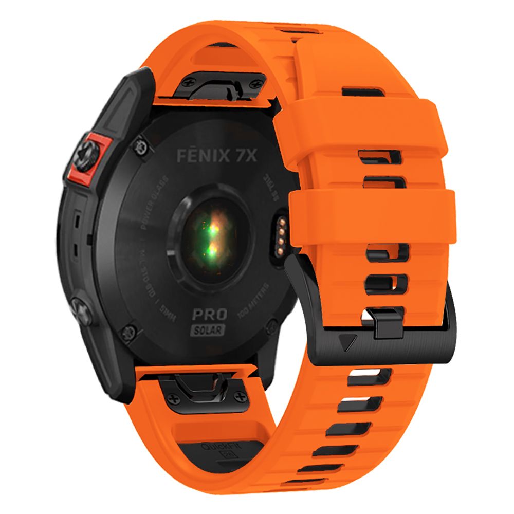SILIKÓNOVÝ REMIENOK NA GARMIN 26MM FENIX 3 / 5X / 3HR / 5X PLUS / 6X / 6X PRO / 7X DOOP EXPLORER PRO ORANGE / BLACK