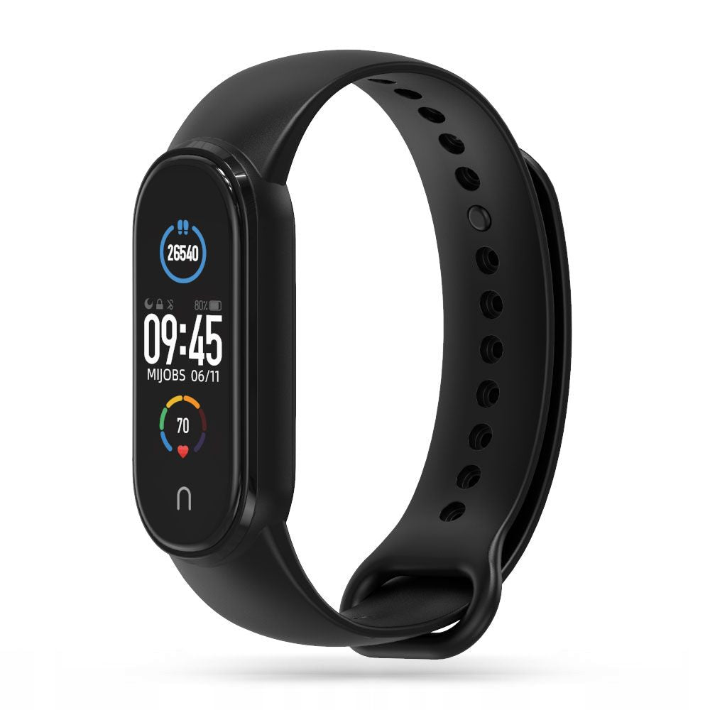 SILIKÓNOVÝ REMIENOK NA XIAOMI MI BAND 5 / 6 / 6 NFC / 7 HEYBAND ICON BLACK