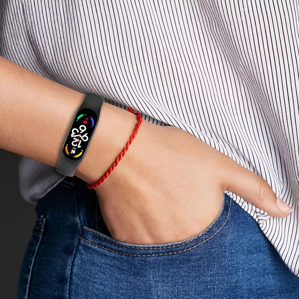 SILIKÓNOVÝ REMIENOK NA XIAOMI MI BAND 5 / 6 / 6 NFC / 7 HEYBAND ICON NAVY