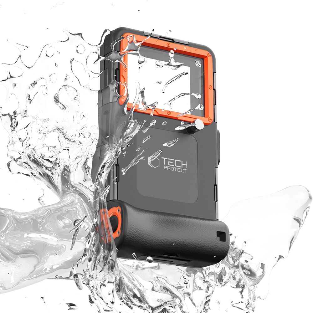 UNIVERZÁLNE VODOTESNÉ PUZDRO TECH-PROTECT IPX8 UNIVERSAL DIVING WATERPROOF CASE BLACK/ORANGE