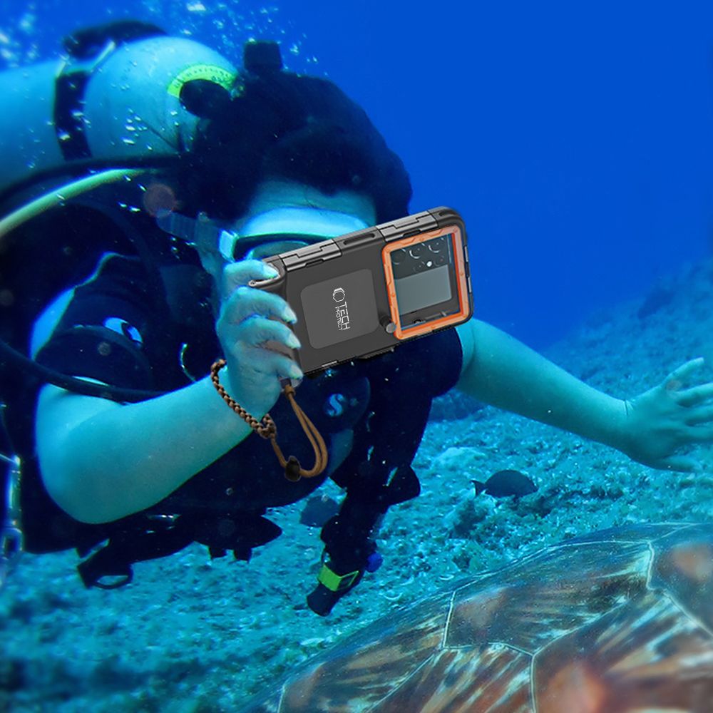UNIVERZÁLNE VODOTESNÉ PUZDRO TECH-PROTECT IPX8 UNIVERSAL DIVING WATERPROOF CASE BLACK/ORANGE
