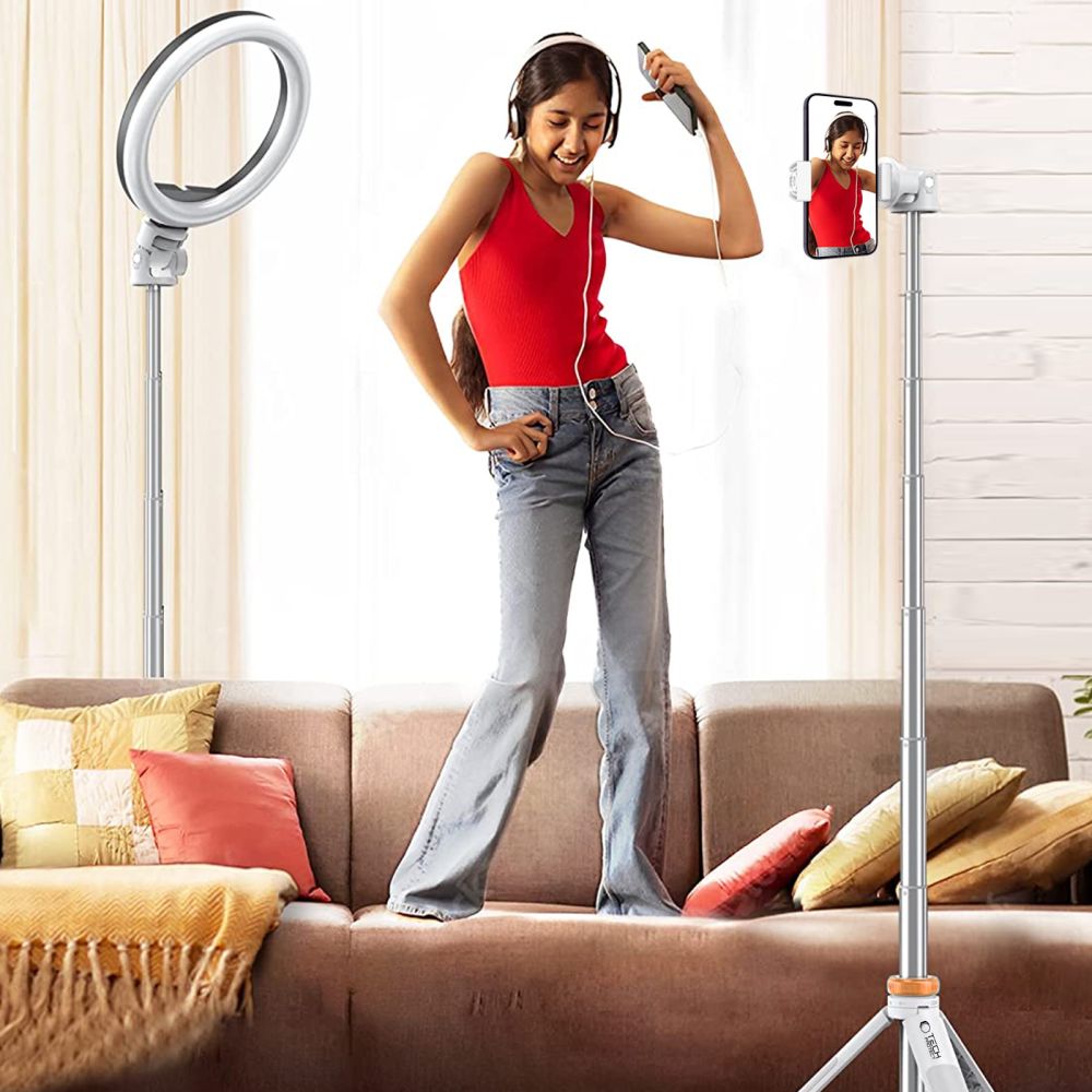 SELFIE TYČ TECH-PROTECT L03S BLUETOOTH SELFIE STICK TRIPOD WHITE